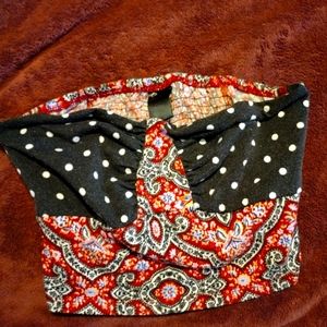 Full Tilt Paisley/ Polkadot Bandeau Crop top